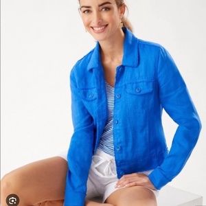 Tommy Bahama Two Palms Linen Raw-Edge Jacket